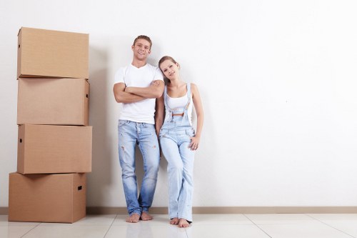 House movers preparing a Knightsbridge residential move with careful packing and loading