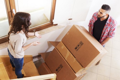 Careful furniture pick-up process in a central London property
