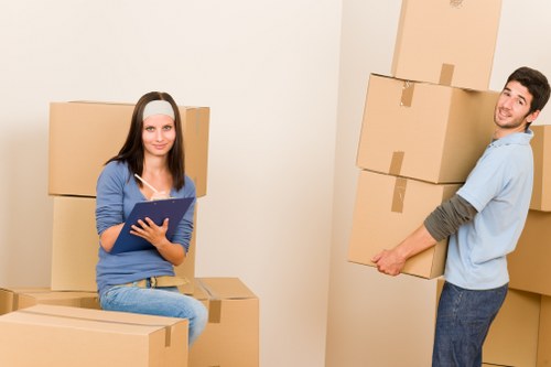 Packed household items ready for transport during a Knightsbridge house relocation
